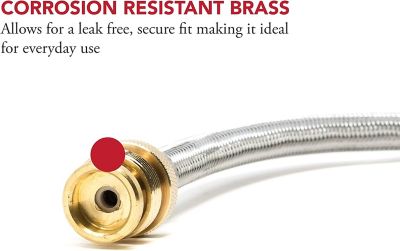 Image showing  Propane 1 lb. to 20 lb. Converter Steel Braided Hose 5 ft.