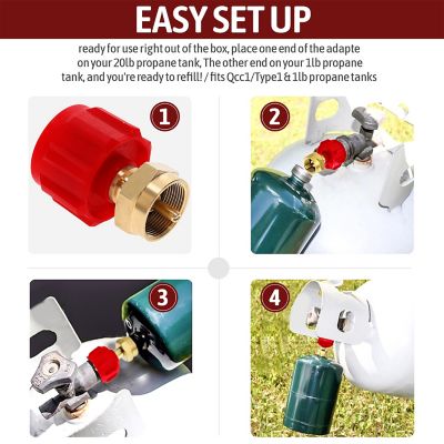 Image showing  1 lb. Propane Refill Adapter, Red