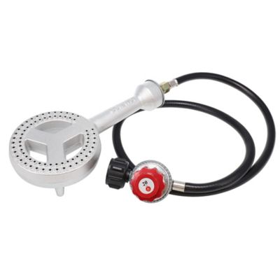 Gas One 5 in. Cast Iron Burner Head with High Pressure Regulator Hose Kit