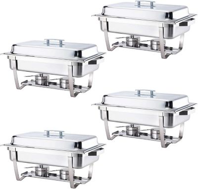 Alpha Living Stainless Steel Chafing Dish Buffet Set, 4 Pack