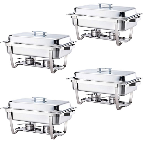 Alpha Living Stainless Steel Chafing Dish Buffet Set, 4 Pack