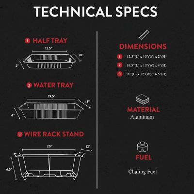 Image showing  Disposable Chafing Dish Buffet Complete Set, 3 Pack