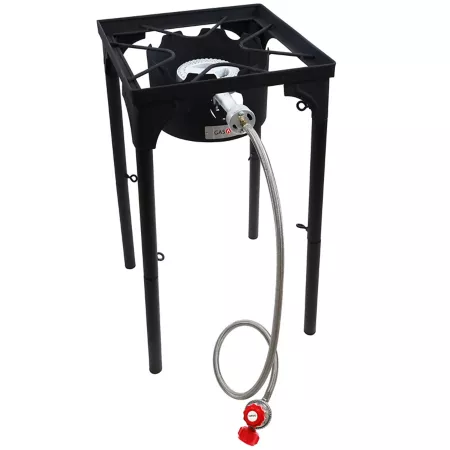 Propane gas burner with height-adjustable foot Camp Grill & Stove Accessories