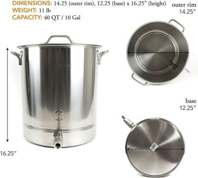 Image showing  40 qt. Stainless Steel Home Brewing Pot Complete Set