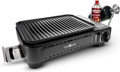 Gas One Portable Outdoor Grill Dual Fuel Propane or Butane