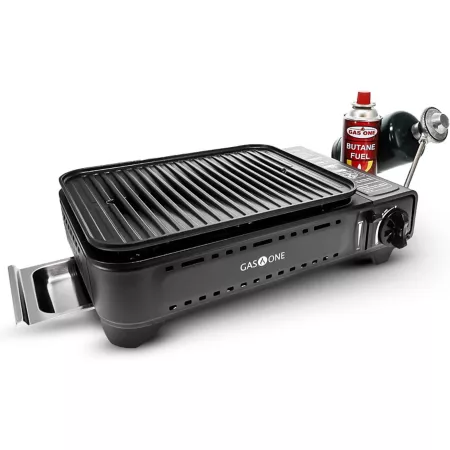 Gas One Portable Outdoor Grill Dual Fuel Propane or Butane Camp Grill & Stove Accessories