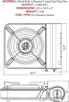 Image showing  11,000 BTU Portable Butane Stove