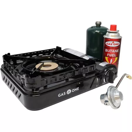 Gas One 15 000 BTU Dual Fuel Portable Propane or Butane Stove Camp Grill & Stove Accessories