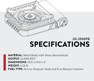 Image showing  15,000 BTU Portable Dual Fuel Stove Propane or Butane