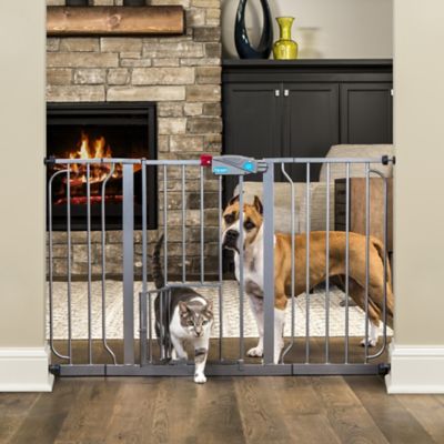 Carlson Pet Products Extra Wide Walk-Through Metal Pet Gate with Lift Handle and Small Pet Door