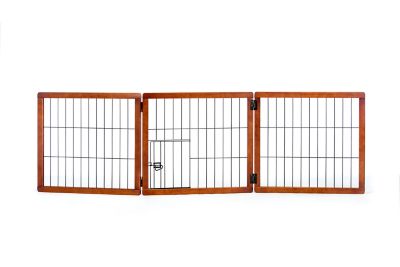 Carlson Pet Products 20 in. 3-Panel Design Paw Wooden Pet Gate