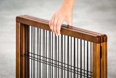 Image showing  20 in. 3-Panel Design Paw Wooden Pet Gate