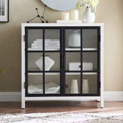 Image showing  7.2 in. x 45 in. x 15.6 in. Bennett Rectangular Accent Cabinet, White