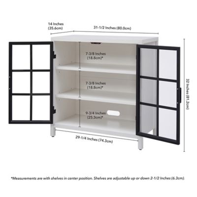 Image showing  7.2 in. x 45 in. x 15.6 in. Bennett Rectangular Accent Cabinet, White