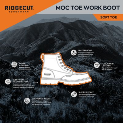 Image showing 4 th Ridgecut Men's Moc Toe 6 in. Work Boots