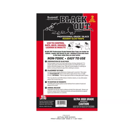 Summit BlackOut Professional Grade Extra Large Glue Pads 2 Pack Animal & Rodent Traps