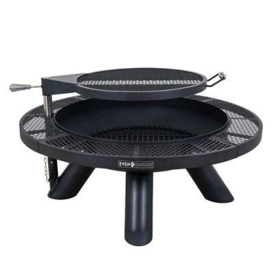 Even Embers 44 in. Round Charcoal/Wood-Burning Fire Pit with Cooking Grate