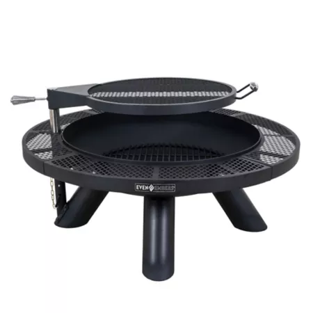 Even Embers 44" Round Charcoal/Wood Fire Pit with Cooking Grate Fire Pits