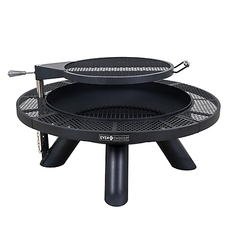 Even Embers 44 in. Round Fire Pit With Cooking Grate