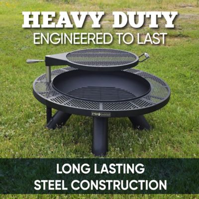 Image showing  44 in. Round Charcoal/Wood-Burning Fire Pit with Cooking Grate