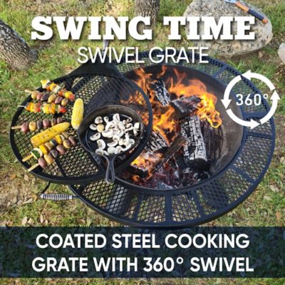 Image showing  44 in. Round Charcoal/Wood-Burning Fire Pit with Cooking Grate