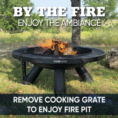Image showing 5 th Even Embers 44 in. Round Charcoal/Wood-Burning Fire Pit with Cooking Grate