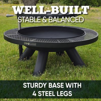 Image showing 8 th Even Embers 44 in. Round Charcoal/Wood-Burning Fire Pit with Cooking Grate