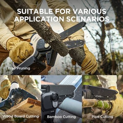 Image showing 6 th Litheli 6 in. 20V Cordless Mini Chainsaw, Battery and Charger Included