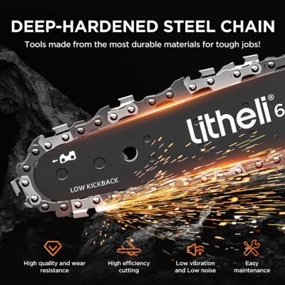 Image showing 7 th Litheli 6 in. 20V Cordless Mini Chainsaw, Battery and Charger Included