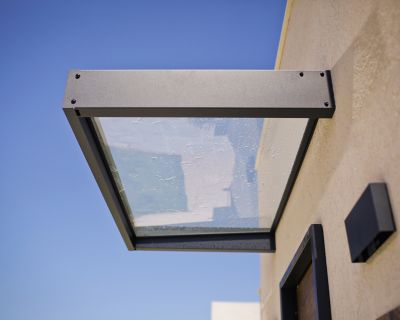 Image showing 6 th Canopia by Palram 5 x 3ft. Sophia 1600 Awning, Gray/Clear