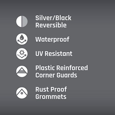 Image showing  Tarp 6 x 8, Black/Silver HD Poly