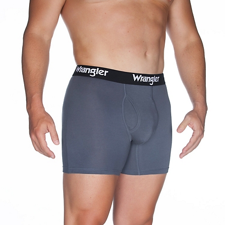 Wrangler Men's Boxer Shorts in Black, Soft Touch Cotton Rich Trunks with  Stretchy Elasticated Waistband