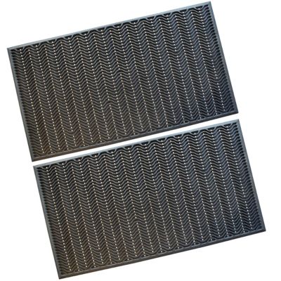 AmeriHome 3 ft. x 5 ft. Rubber Boot Scraper Wave Mat, 2 pk.