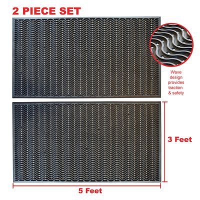 Image showing  3 ft. x 5 ft. Rubber Boot Scraper Wave Mat, 2 pk.