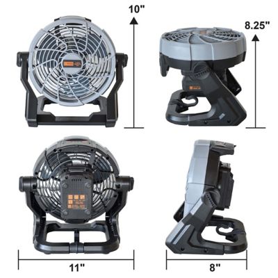 Image showing  5 pc. Combo Kit and Impact Driver Set with a 20V Rechargeable Battery and a 3-Speed Cordless Fan
