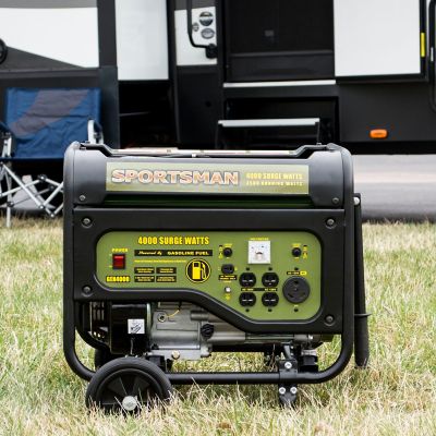 Image showing  4,000/3,500-Watt Gasoline Powered Generator, Wheel Kit Included