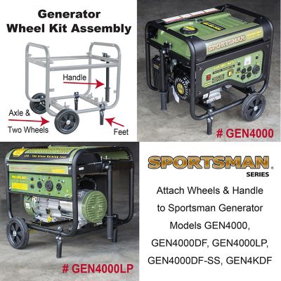 Image showing  4,000/3,500-Watt Gasoline Powered Generator, Wheel Kit Included