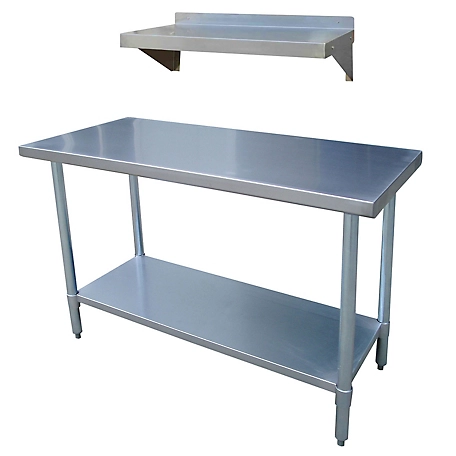 Sportsman Series 48 in. Stainless Steel Table on Casters & 36 in. Shelf