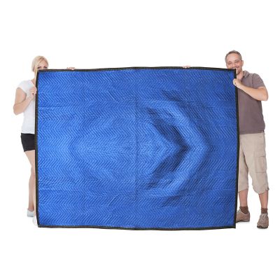 Image showing  72 x 80 in. Non-Woven Moving Blanket With Hand Roll Stretch Film, 6-Pack