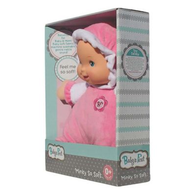Image showing 3 th Baby's First Goldberger 12 in. Soft Body Baby Doll Minky Pink