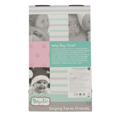 Image showing  Goldberger 12 in. Soft Body Baby Doll with Farm Animal Friends Cow (African American)