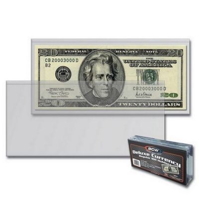 BCW Deluxe Currency Regular Bill Holders - 6 1/8 x 2 1/8 (pk. of 50)