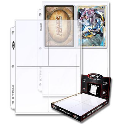 BCW Pro 4-Pocket Photo Protective Page, Holds 3.5 in. x 5.25 in. Photos (100 ct.)