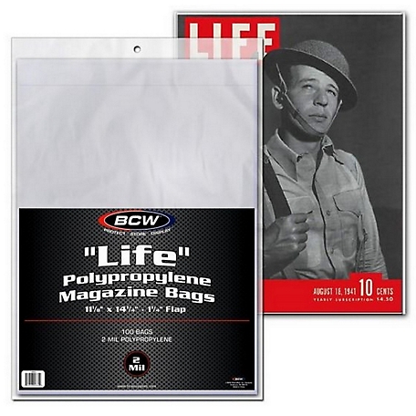 BCW LIFE Polypropylene Magazine Bags 11 1/8 in. x 14 1/4 in. (100 pk.)
