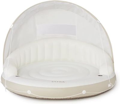 Image showing  78.5 in. x 59 in. Inflatable Canopy Island Float Lounge