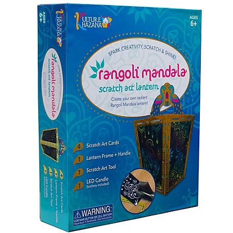 Kulture Khazana Rangoli Mandala Scratch Art Lantern - DIY Craft Kit
