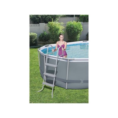 Image showing 6 th Bestway Power Steel 14 ft. x 8.2 ft. x 39.5 in. Oval Frame Above Ground Pool Set with Filter