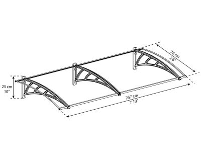 Image showing  8 ft. x 3 ft. Neo 2360 Awning, Gray/Clear