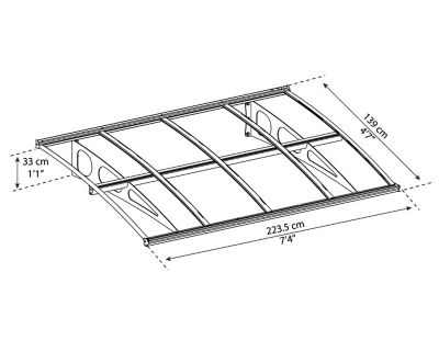 Image showing  Bordeaux 2230, 7 x 4ft. Awning, Clear