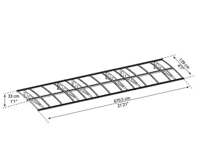 Image showing  Bordeaux 6690 22 ft. x 4 ft. Awning - Clear